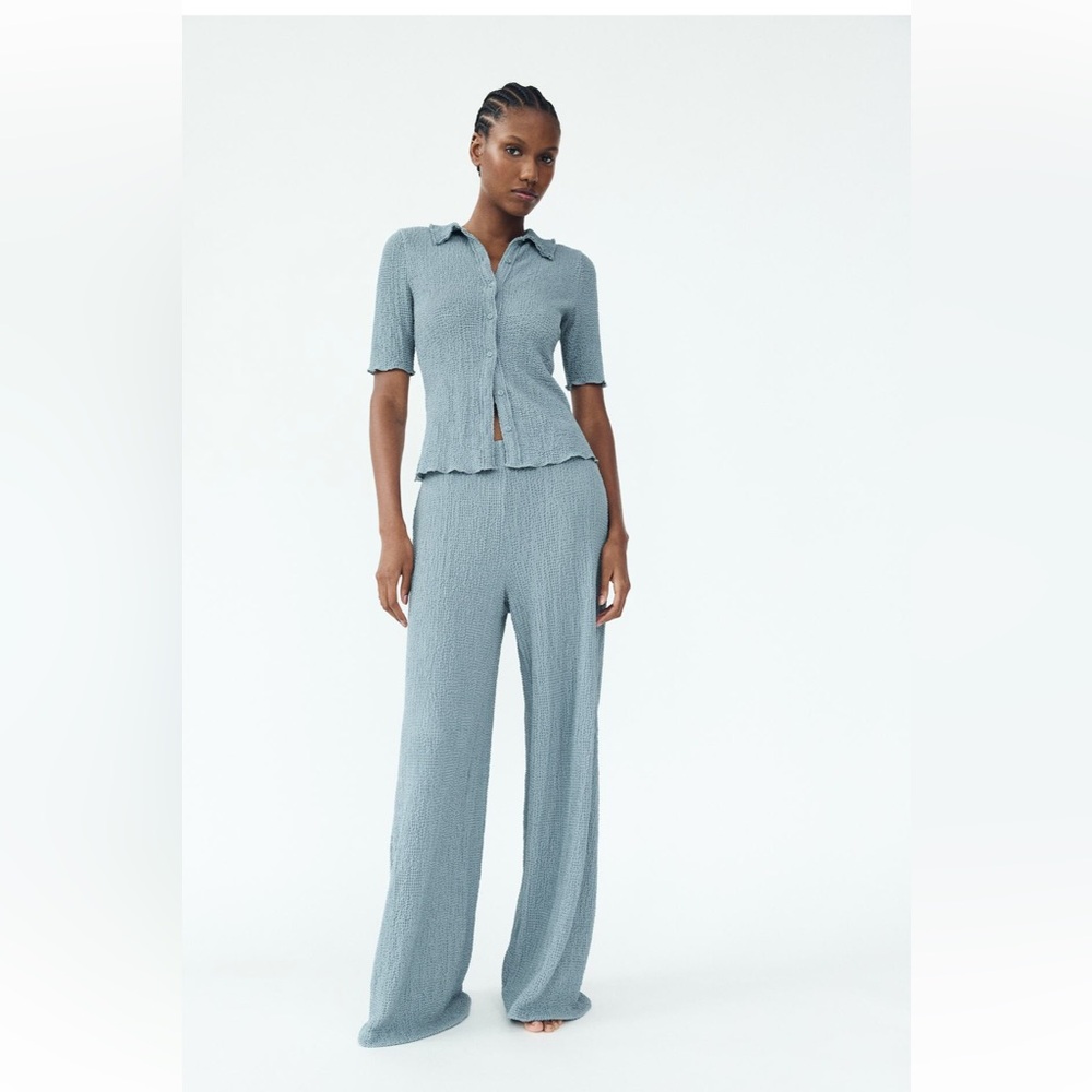 Women's Blue Pants & Jumpsuit Set